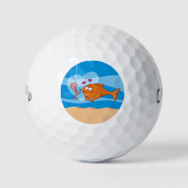 Fisch und Köder in Liebe Golfball