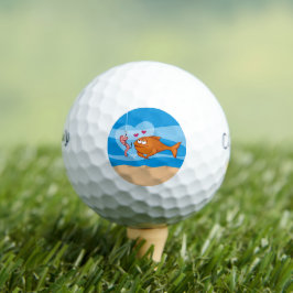 Fisch und Köder in Liebe Golfball