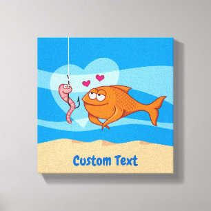 Fisch und Köder in Liebe, Leinwand