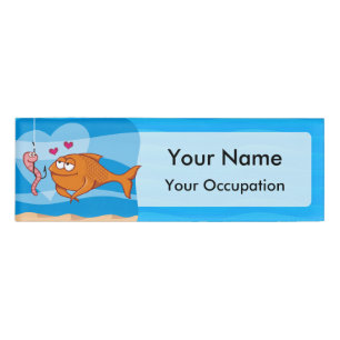Fisch und Köder in Liebe Namenschild