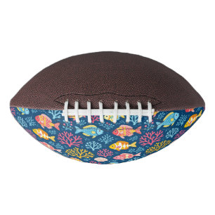 Fisch und Koralle nautisches Blau Football