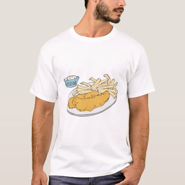 Fisch und Pommes frites T-Shirt (Vorderseite)