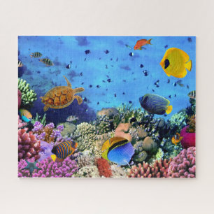 Fisch und Schildkröte unter dem Meer Puzzle