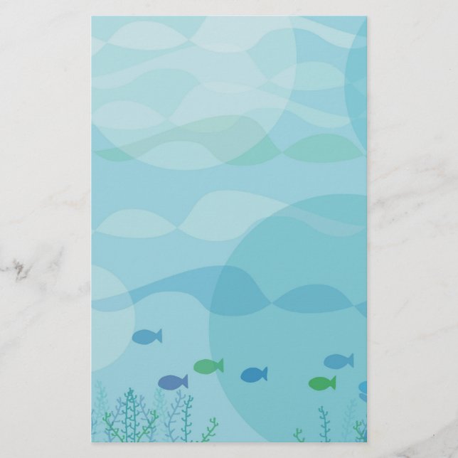 Fisch und Wasser Briefpapier (Vorderseite)