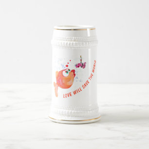 Fisch und Wurmbierstein - Benutzerdefinierter Text Bierglas