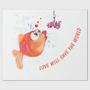 Fisch und Wurmwrapping Paper - Benutzerdefinierter Geschenkpapier
