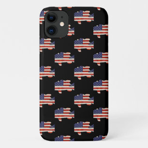 Fisch unter amerikanischer Flagge, schwarz Case-Mate iPhone Hülle