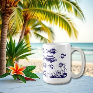 Fisch unter dem Trend nach Art des Wasserfischers Tasse