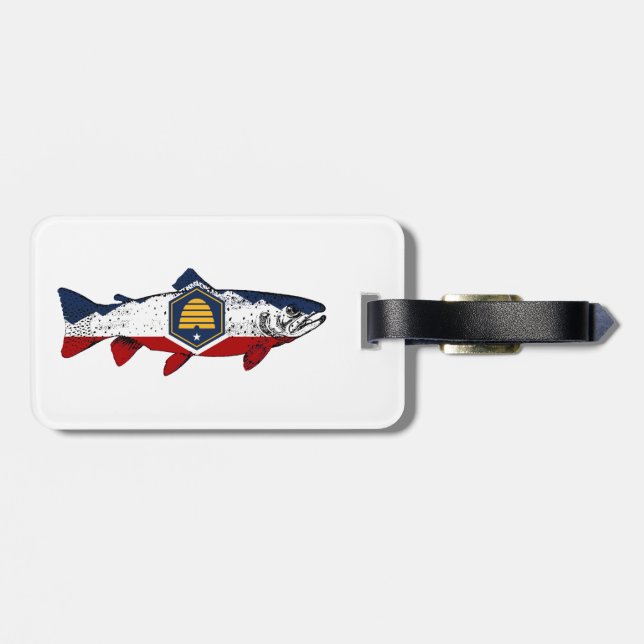 Fisch Utah Forelle Gepäckanhänger (Rückseite horizontal)