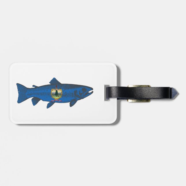 Fisch-Vermont-Flaggenforelle Gepäckanhänger (Rückseite horizontal)