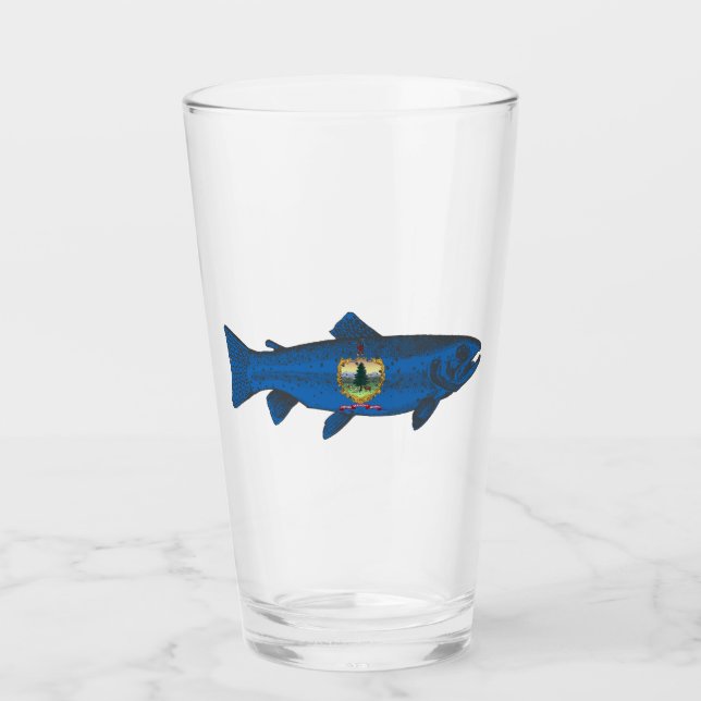 Fisch-Vermont-Flaggenforelle Glas (Vorderseite)