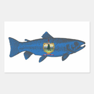 Fisch-Vermont-Flaggenforelle Rechteckiger Aufkleber