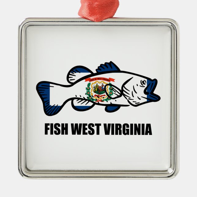 Fisch West Virginia Ornament Aus Metall (Vorne)