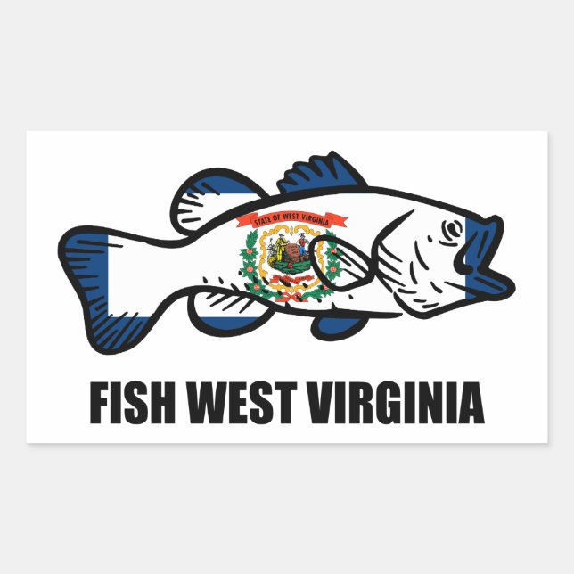Fisch West Virginia Rechteckiger Aufkleber (Vorderseite)