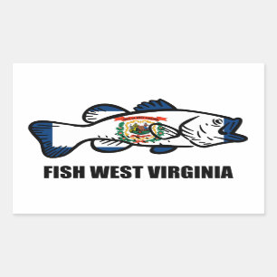 Fisch West Virginia Rechteckiger Aufkleber