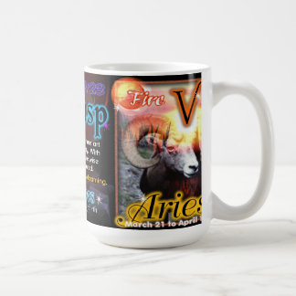 Fisch-Widderspitzen-Tierkreisweiß 15 Unze-Tasse Kaffeetasse