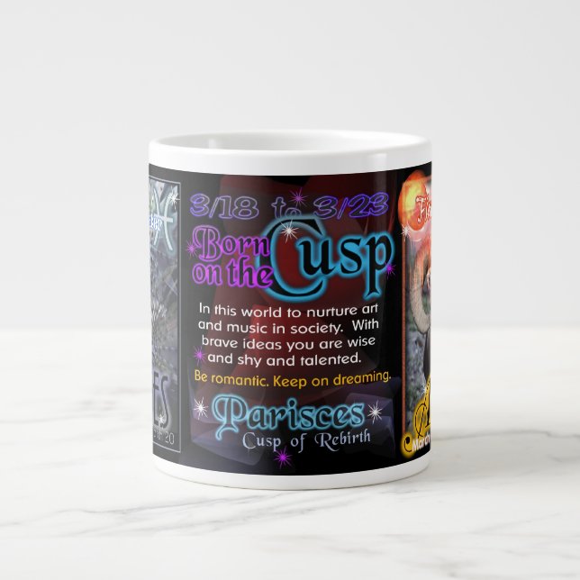 Fisch-Widdertierkreis Spitze durch Valxart Jumbo-Tasse (Vorderseite)