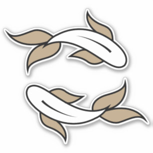 Fisch-Zwillingsfischwasser-Zeichen astronomisches Aufkleber