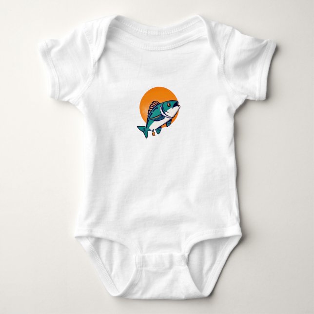 Fischabenteuer Baby Strampler (Vorderseite)
