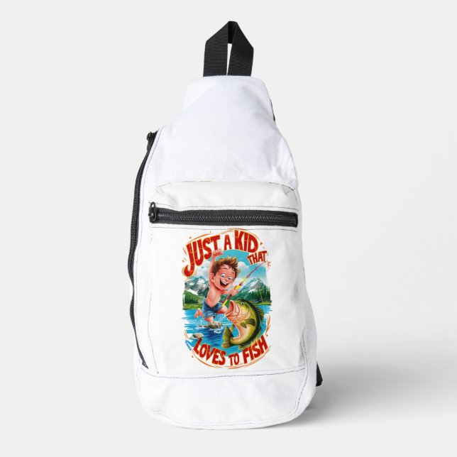 Fischabenteuer: Ein Kind, das Lieben zum Fischen h Crossbody Bag (Vorderseite)