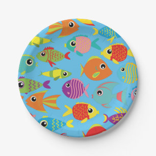 Fischaquarium 1. Geburtstag Teller