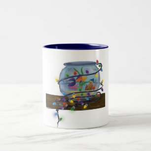 "Fischartigen Weihnachten Zweifarbige Tasse