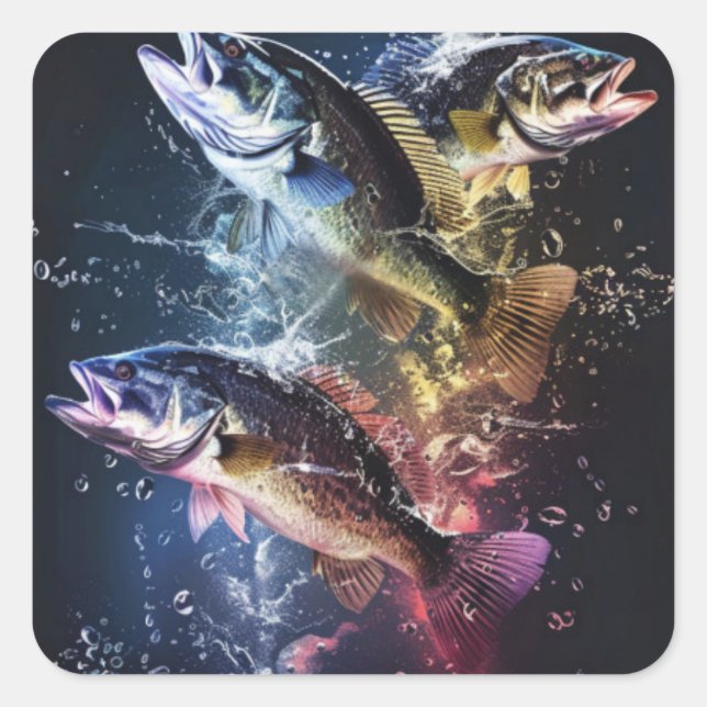 Fischaufkleber Quadratischer Aufkleber (Vorderseite)