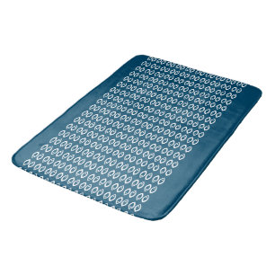 Fischaugen-Symbol Ozeanblau und Weiß Badematte
