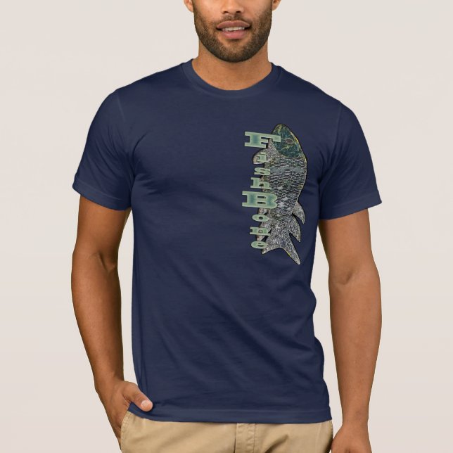 FischBone mit vertikalem Text T-Shirt (Vorderseite)