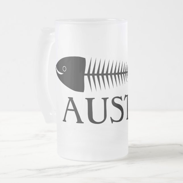 Fischbones mattiertes Glasbier Tasse (Vorderseite Links)
