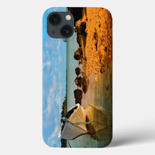 Fischboot am mauritianischen Strand mit Insel title_seo2
