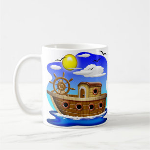 Fischboot Cartoon  Kaffeetasse