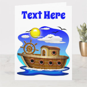 Fischboot Cartoon  Karte