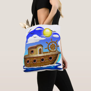 Fischboot Cartoon Tasche