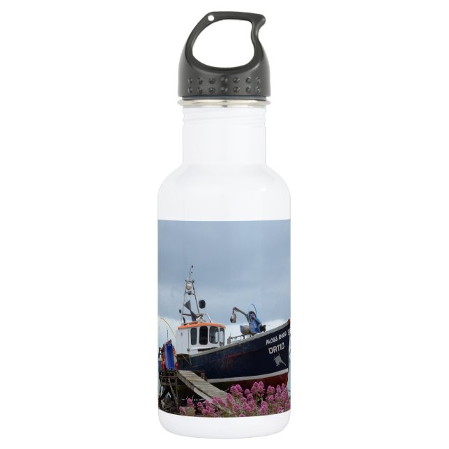Fischboot Moss Rose Edelstahlflasche (Vorderseite)