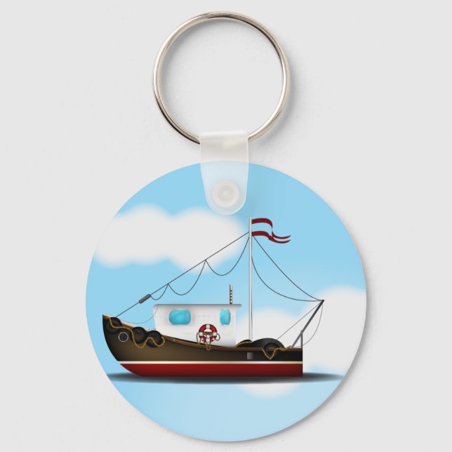 Fischboot Schlüsselanhänger (Vorderseite)
