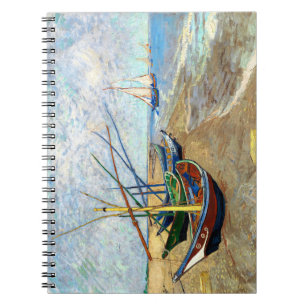Fischboote am Strand von Saintes-Maries Van Gogh K Notizblock