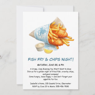 Fischbraten & Chips – Informelle Seafood-Party-Ein Einladung