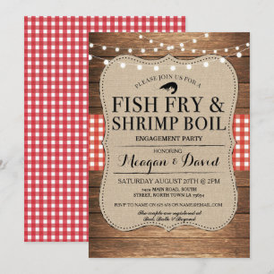 Fischbraten-Engagement-Party-Shower-Shrimp-Kochfes Einladung