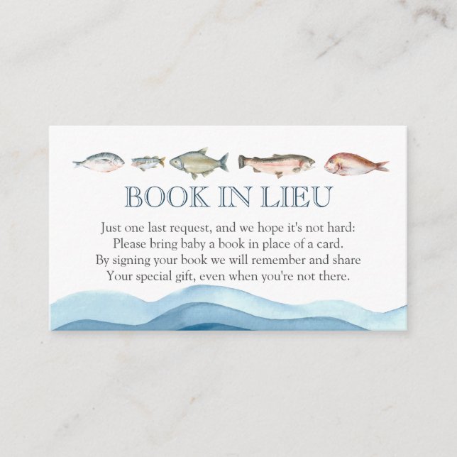 Fischbuch unter Lieu Babydusche Beilage Begleitkarte (Vorderseite)