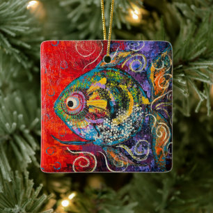 Fischdekoration Keramikornament