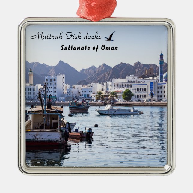 Fischdocks aus Muttran - Muscat, Oman Ornament Aus Metall (Vorne)