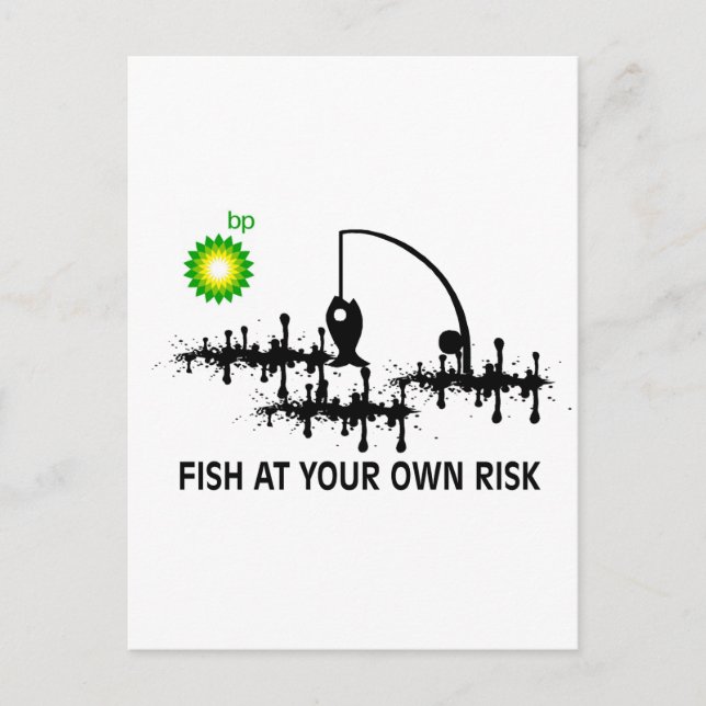 FISCHE AUF EIGENES RISIKO POSTKARTE (Vorderseite)