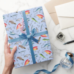 Fische auf hellblauen Fischen Geschenkpapier