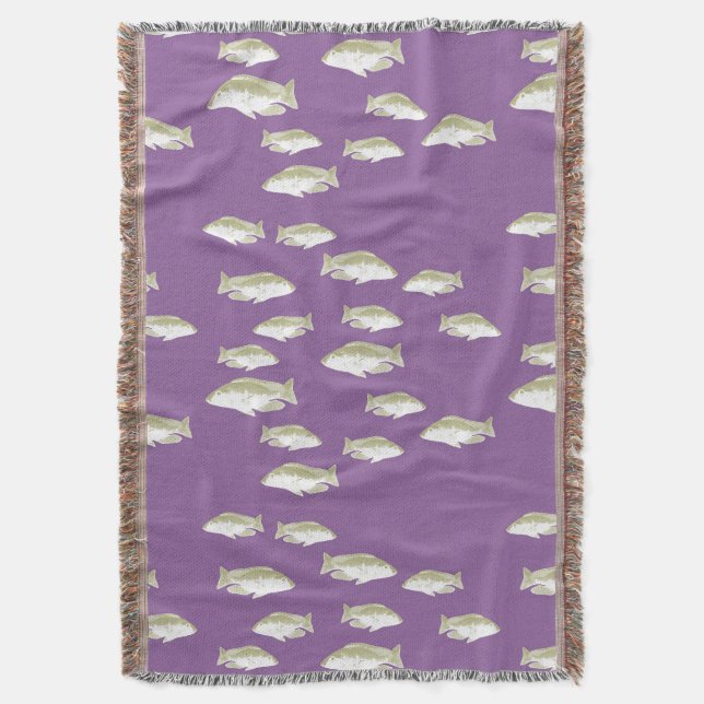 Fische auf lila decke (Vorderseite Vertikal)