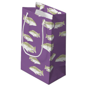 Fische auf lila kleine geschenktüte