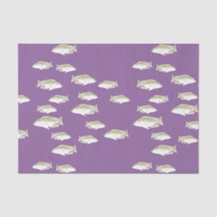 Fische auf lila seidenpapier