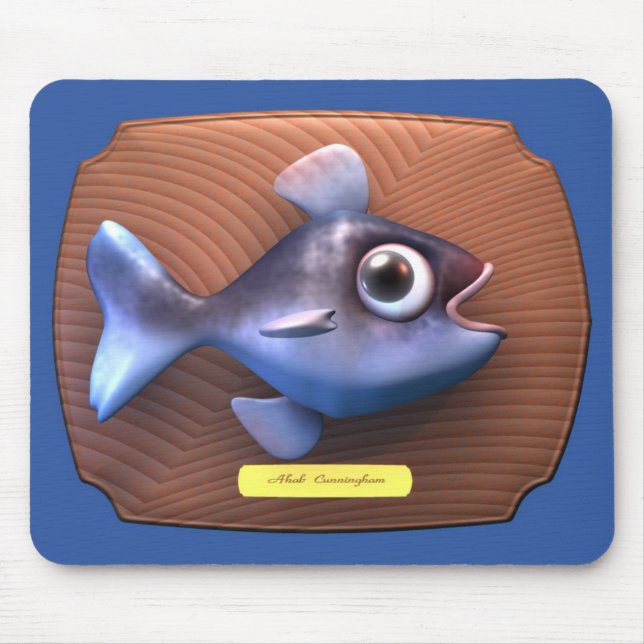 Fische auf Schneidebrett Mousepad (Vorne)
