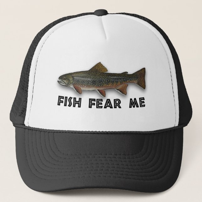 Fische befürchten mich lustiger Fischen-Sport Truckerkappe (Vorderseite)