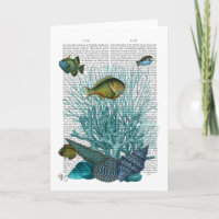 Fische, Blaue Muscheln und Korallen